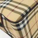 BURBERRY Nova Check Hand Bag PVC Beige Auth ki6212-13