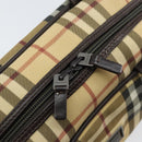 BURBERRY Nova Check Hand Bag PVC Beige Auth ki6212-15