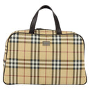 BURBERRY Nova Check Hand Bag PVC Beige Auth ki6212-2