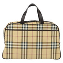 BURBERRY Nova Check Hand Bag PVC Beige Auth ki6212-3