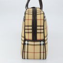 BURBERRY Nova Check Hand Bag PVC Beige Auth ki6212-4