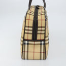 BURBERRY Nova Check Hand Bag PVC Beige Auth ki6212-5