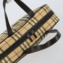 BURBERRY Nova Check Hand Bag PVC Beige Auth ki6212-6