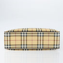 BURBERRY Nova Check Hand Bag PVC Beige Auth ki6212-9