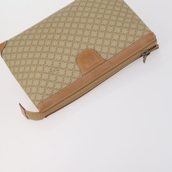 CELINE Macadam Canvas Clutch Bag 3 Set Beige Brown Auth ki6215