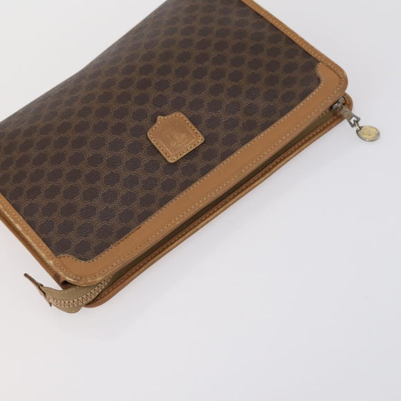 CELINE Macadam Canvas Clutch Bag 3 Set Beige Brown Auth ki6215