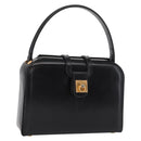 CELINE Hand Bag Leather Black Gold Auth ki6217-1