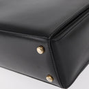 CELINE Hand Bag Leather Black Gold Auth ki6217-17
