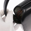 CELINE Hand Bag Leather Black Gold Auth ki6217-9