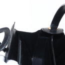 CELINE Hand Bag Leather Black Gold Auth ki6217-20