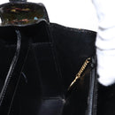 CELINE Hand Bag Leather Black Gold Auth ki6217-21