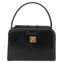 CELINE Hand Bag Leather Black Gold Auth ki6217-13