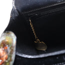 CELINE Hand Bag Leather Black Gold Auth ki6217-25