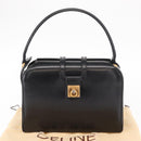 CELINE Hand Bag Leather Black Gold Auth ki6217-12