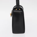 CELINE Hand Bag Leather Black Gold Auth ki6217-3