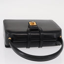 CELINE Hand Bag Leather Black Gold Auth ki6217-6