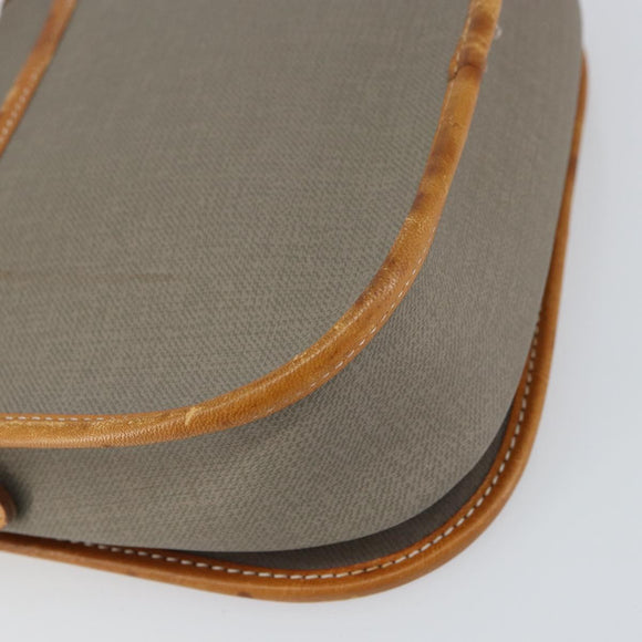 Christian Dior Shoulder Bag Coated Canvas Gray Gold Auth ki6220