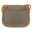 Christian Dior Shoulder Bag Coated Canvas Gray Gold Auth ki6220-2
