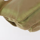 PRADA Shoulder Bag Nylon Beige Silver Auth ki6222-17