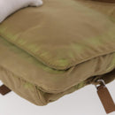 PRADA Shoulder Bag Nylon Beige Silver Auth ki6222-18