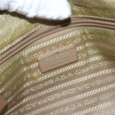 PRADA Shoulder Bag Nylon Beige Silver Auth ki6222-22