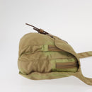 PRADA Shoulder Bag Nylon Beige Silver Auth ki6222-3