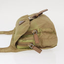 PRADA Shoulder Bag Nylon Beige Silver Auth ki6222-4
