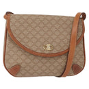 CELINE Macadam Canvas Shoulder Bag PVC Beige Gold Auth ki6223-1