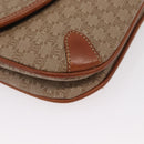 CELINE Macadam Canvas Shoulder Bag PVC Beige Gold Auth ki6223-10