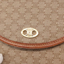 CELINE Macadam Canvas Shoulder Bag PVC Beige Gold Auth ki6223-14