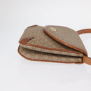 CELINE Macadam Canvas Shoulder Bag PVC Beige Gold Auth ki6223-4