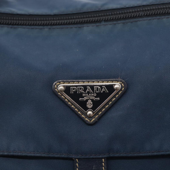 PRADA Shoulder Bag Nylon Navy Silver Auth ki6224