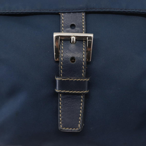 PRADA Shoulder Bag Nylon Navy Silver Auth ki6224