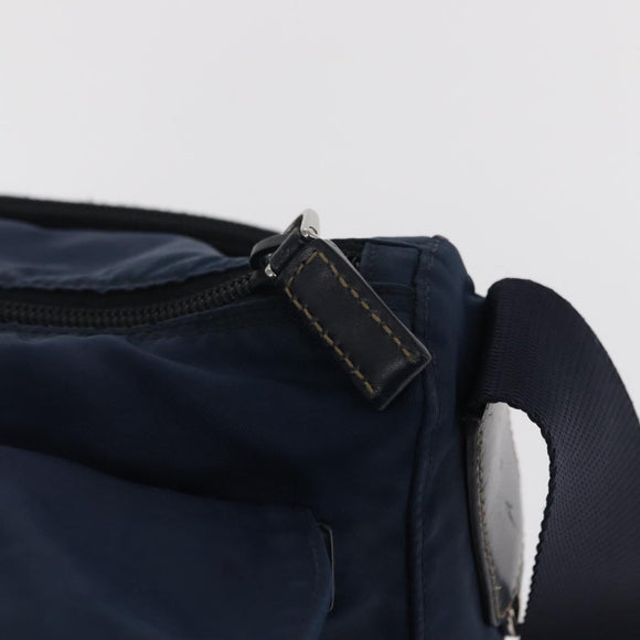 PRADA Shoulder Bag Nylon Navy Silver Auth ki6224