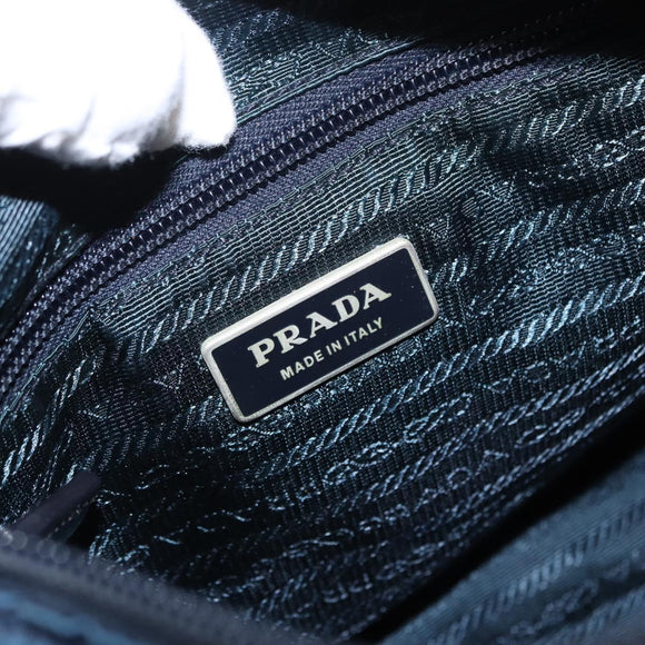 PRADA Shoulder Bag Nylon Navy Silver Auth ki6224