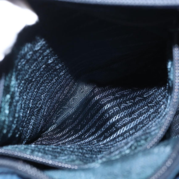 PRADA Shoulder Bag Nylon Navy Silver Auth ki6224