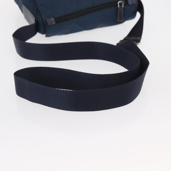 PRADA Shoulder Bag Nylon Navy Silver Auth ki6224