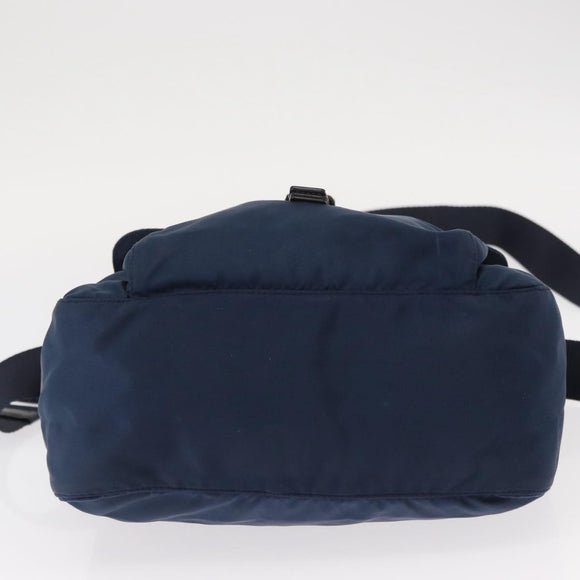 PRADA Shoulder Bag Nylon Navy Silver Auth ki6224