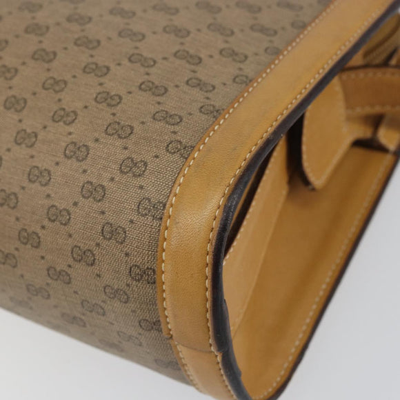 GUCCI Micro GG Supreme Shoulder Bag PVC Beige Gold Auth ki6225