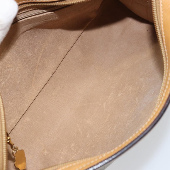 GUCCI Micro GG Supreme Shoulder Bag PVC Beige Gold Auth ki6225