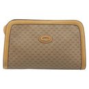 GUCCI Micro GG Supreme Shoulder Bag PVC Beige Gold Auth ki6225-2