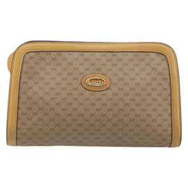 GUCCI Micro GG Supreme Shoulder Bag PVC Beige Gold Auth ki6225 - 0