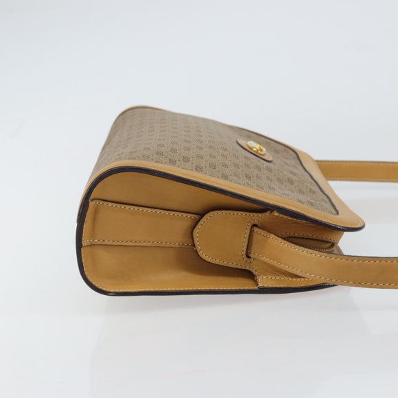 GUCCI Micro GG Supreme Shoulder Bag PVC Beige Gold Auth ki6225