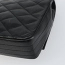 CHANEL Chain Shoulder Matelasse Bag Lamb Skin Black Gold CC Auth ki6227-17