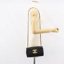 CHANEL Chain Shoulder Matelasse Bag Lamb Skin Black Gold CC Auth ki6227-23
