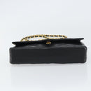 CHANEL Chain Shoulder Matelasse Bag Lamb Skin Black Gold CC Auth ki6227-5