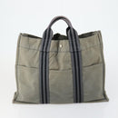 HERMES Fourre Tout Handtas Canvas 6-delig Grijs Zwart Groen Auth ki6229-12