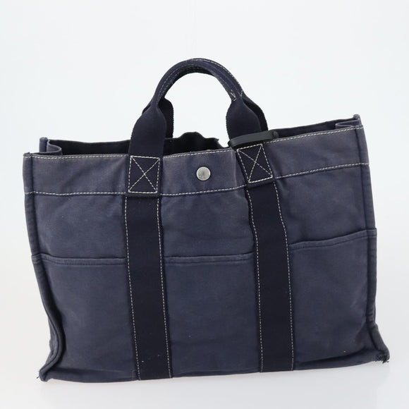 HERMES Fourre Tout Hand Bag Canvas 6 Set Gray Black Green Auth ki6229