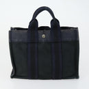 HERMES Fourre Tout Handtas Canvas 6-delig Grijs Zwart Groen Auth ki6229-22
