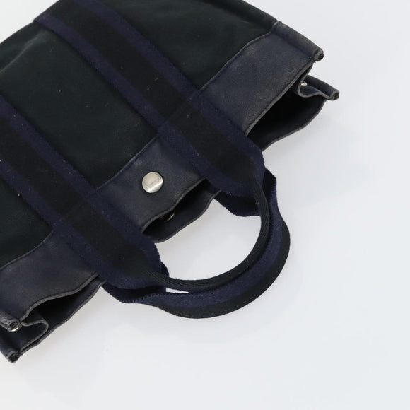 HERMES Fourre Tout Handtas Canvas 6-delig Grijs Zwart Groen Auth ki6229